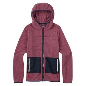 Burton Anouk Full Zip Fleece Hoodie in 'Sangria' Heathered Red Merlow Size Small